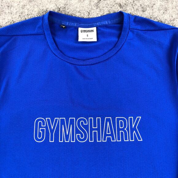 Gymshark Pullover Shirt Mens Blue Small Fitted Long Sleeve Crew Neck Breathable - Picture 6 of 12